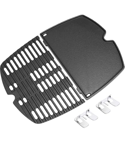 7645 Grille de cuisson en fonte pour Weber Q200, Q220, Q2000, Q2200 Series, 27,3 x 38,9 cm, pièces de rechange pour barbecue Weber Grill avec pièces