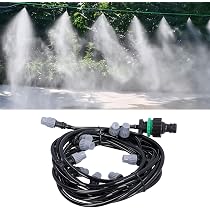 Kit D’Irrigation Brumisation AGPTEK 10m - 10 Buses De Brume + 74 Pièces - Système De Refroidissement Extérieur