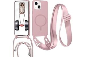 FERLAN Handykette mit Band für iPhone 15 Hülle, Lanyard (abnehmbar) Handyhülle Case mit justierbarer Schnur Abnehmbar Strap, Crossbody Schutzhülle zum Umhängen Kordel, Sandpulver