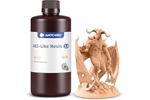 ANYCUBIC ABS-Like Resin 3.0, 3D Drucker Resin mit Ausgezeichneter Härte und Zähigkeit, Hochpräzises, Geruchsarmes 405 nm UV-härtbares Harz für Resin 3D Printer, Beige, 1000g