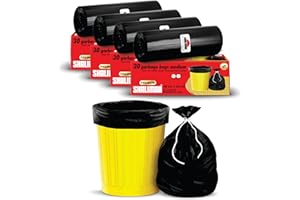 Shalimar Premium Garbage Bags Size 19 x 21 Inches (Medium) 120 Bags (4 Rolls) Dustbin Bag/Trash Bag - Black Color