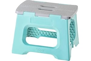 VIGAR Compact Folding Stool, Turquoise, 23 cm High