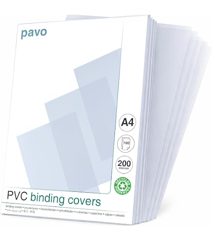 Produktbild von Pavo Einbanddeckel Lederstruktur DIN A4 – 100 Stück, Schwarz, Hochwertige Optik Für Deine Unterlagen!