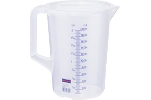 Hünersdorff 937000 Graduated Can with Closed Handle, White/Blue, 2000 ml