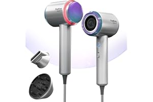 Feekaa Suszarka do włosów, szybkoschnąca suszarka do włosów, 100 milionów jonów ujemnych, zapewnia błyszczące włosy, z obrotową dyszą magnetyczną, koncentratem i dyfuzorem, do podróży i kręconych włosów