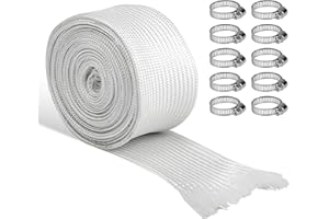 NAKUTITA 300cm Abgasschlauch Für Stromerzeuger,25mm Hitzebeständiger Standheizung Schlauch,High TEMP Fiberglass Sleeving für Notstromaggregat Abgasrohr Standheizung mit 10 Clips,Isolierung Hitzeschutzschlauch