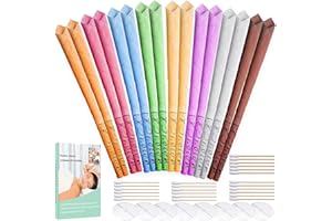 FRENDOUR Lot de 16 bougies d'oreilles All Natural Hopi Candling Cones, 100 % non oxydant, 16 bougies creuses sans 16 (8 couleurs) + 8 disques protecteurs + 30 cotons