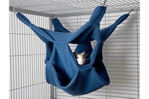 RODENTS RESIDENCE DREI Ebenen Hängematte Kleintier Höhle Haus Häuschen Ratte Chinchilla Frettchen Degu (Blau)