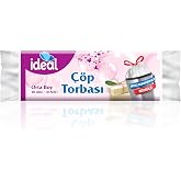 İdeal B&uuml;zg&uuml;l&uuml; Beyaz Sabun Kokulu Orta Boy &Ccedil;&ouml;p Torbası 10'lu 50x60 Cm, Sızdırmaz & Dayanıklı, Kolay Bağlanabilir, Geri D&ouml;n&uuml;şt&uuml;