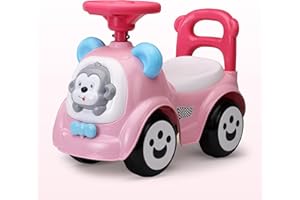 LuvLap Sunny Ride on & Car for Kids with Music & Horn Steering, Push Car for Baby with Backrest, Safety Guard, Under Seat Storage & Big Wheels, Ride on for Kids 1 to 3 Years Upto 25 Kgs (Pink)