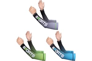 Jupsk 3 Pairs Arm Sleeves Men, UV Protection Arms Sleeves Cooling Arms Cover Summer Outdoor Arm Sleeve Sun Protection Compression Sleeve
