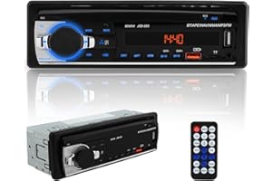 LALUKY Car Radio Receiver, Bluetooth Single Din Car Stereo System Handsfree and App Control, Car Radio Stereo System Supports AM FM Dual USB SD AUX,Not a CD Player(As shown)