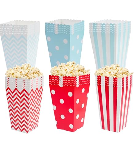 10 Popcorn-Boxen Im Hollywood-Style – Rot-weiß Gestreift, Perfekt Für Kino-Partys!