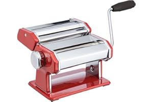 WORLD OF FLAVORS KitchenCraft World of Flavours Macchina per Pasta in Acciaio Inossidabile, Colore Rosso