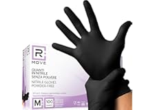 RMOVE 100 guanti in Nitrile Neri M senza polvere, senza lattice, ipoallergenici, guanti monouso per Estetisti, Tatuatori, Amb