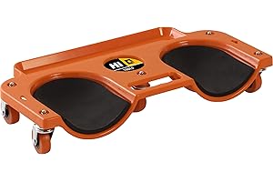 Hi-Q Tools Tabla para rodillas con ruedas, para taller, rodilleras, con ruedas, también ideal para jardineros y soladores, con bandeja de almacenamiento magnética para herramientas