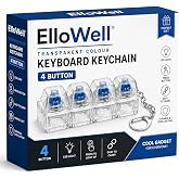 4-Key Mechanical Keyboard Keychain with RGB LED – Cute Cat-Shaped Sensory Fidget Toy – Stress Relief Clicker for Adults & Kid