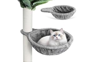 Balacoo Lying Trough Made of Soft Plush for Scratching Post, Ø 12.58Inch, 5.51 cm Deep, Cat Climbing Frame Hammock for Any Cat Tree with M8 Thread grey