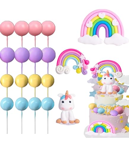 YGCHEN Regenbogen-Kugeln Kuchen-Deko – 36-teiliges Set Bunte Cake Topper Für Hochzeit, Geburtstag & Boho-Partys