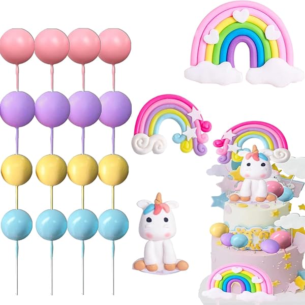 Set Decorazioni Festa Unicorno 9 Pezzi - Centrotavola A Nido D'ape, Tema Arcobaleno, Per Compleanni E Celebrazioni Magiche