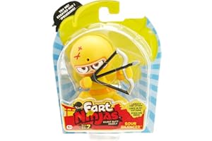 Fart Ninjas | Sour Silencer Series 7 Collectible Figures | 10 Hilariously Realistic Fart Sounds | Ages 5+ Gifts & Toys 8 to Collect, Yellow, 9cm