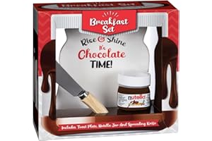 HEZVIC Breakfast Chocolate Gift Set - Nutella Breakfast Chocolate Set - Includes Chocolate Paste Spread - Toast Plate - Gift Idea For Christmas