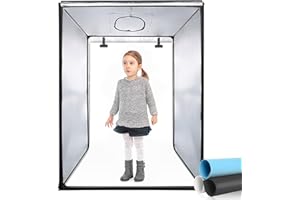 Fotostudio, Heorryn 140 x 120 x 100cm Tragbare Faltbares Lichtzelt Kit mit 576 Dimmbare LED-Beleuchtung und 3 Farbhintergründen für die Fotografie