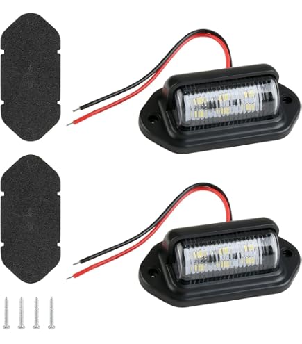 Feux De Plaque D'Immatriculation LED Xnourney - 12V/24V, Imperméables - Lot De 2 Pour Voiture/Moto