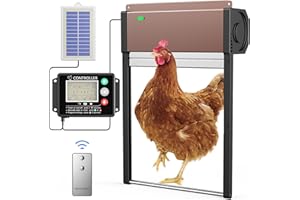 2023 New Porta Automatica per Pollaio con display, CHAMUTY Porta Automatica Pollaio Alluminio Rilevamento Della Luce, Timer di Ritardata Serale e Mattutina, Porta Pollaio Automatica