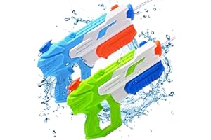 Delycazy Wasserpistole für Kinder, 2 Stücke Wasserpistole mit 10 Meter Großer Reichweite Super Wasser Soaker Spritzpistole 650ML Wasserspritzpistole Schwimmbad Strand Outdoor Spielzeug für Erwachsene