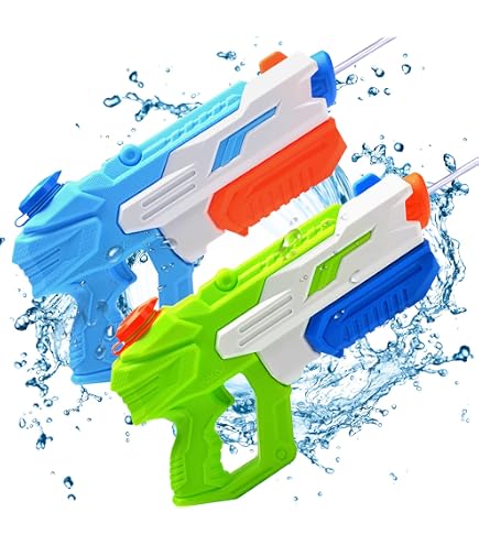 Yojoloin Pistolet à Eau 2pcs,1200ML Jouet Pistolet a Eau Puissant Longue Portée,Jeux deau pour Piscine Plage de Jardin de Exterieur de Fête d'été,Super Water Gun Jouet pour Enfant Adulte Fille Garcon