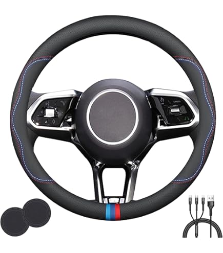 Stuurwielbeschermer DIY Comfortabele Lederen Auto Stuurhoes Voor BMW