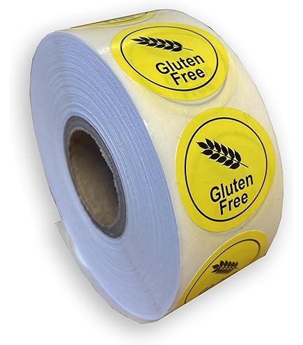 Gluten Free Food Warning Labels 25mm Round - 1000 Labels Per Roll - View #2