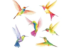 DECOWALL DS2-4002 6 grands beaux oiseaux colibris Stickers muraux volants colibris amovibles pour chambre salon Art décoration d'intérieur