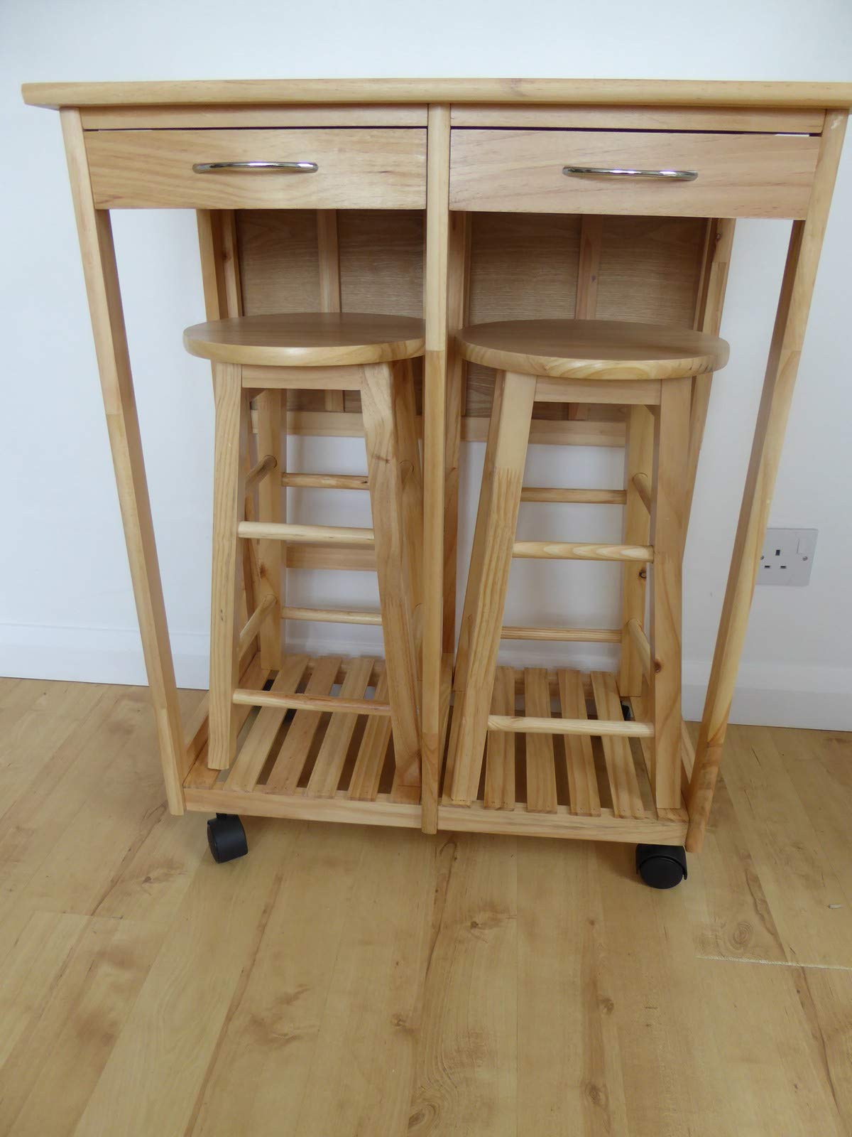 UKGardens 2 seater Breakfast Bar Set Folding Kitchen Table Stools