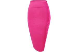 Urban GoCo Mujeres Falda Midi Lápiz Cintura Alta Elasticidad Bodycon Tubo Falda Oficina