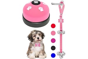 KEXIAVA 2 Unidades Timbres para Perros Timbre para Mascotas Perros Accesorios Timbre Perros Adiestramiento Timbre de Puerta para Perros para Salir al Aire Libre Campana de Tren de Cachorros (Rosa)