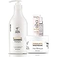 Global Amazon Secrets Nanoplastia hair Smoothening Shampoo and Hair Masque, 500ml Each, With ENZO serum 100ml BTX Infusion with Fenugreek and Biokeratin