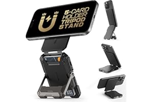 SUPCASE MagSafe portfel ze stojakiem, magnetyczny portfel dla mężczyzn, [mieści 5 kart] [regulowany stojak] [blokowanie RFID] uchwyt na karty kredytowe do telefonu iPhone 17/16/15/14/13/12, czarny