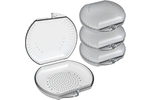 ARGOMAX Gniazdo na aparaty ortodontyczne, pudełko na aparaty ortodontyczne, pudełko na szynę chrupką, 4 sztuki KFO Box (półprzezroczysty szary).