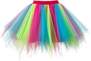 Ksnnrsng Damen Tüllrock tütü Rock 50er Rockabilly Petticoat Tutu Unterrock Kurz Ballett Tanzkleid Cosplay Ballkleid Abendkleid