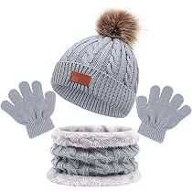 Ensemble Hiver Enfant MIVAIUN - Bonnet, écharpe, Gants - Rose - Taille 3-8 Ans - Polaire Et Fausse Fourrure
