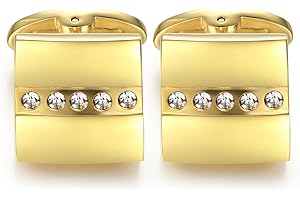 Honey Bear gemelli camicia uomo oro,acciaio con il cristallo per regalo di nozze affari