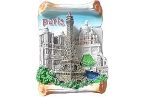 MUYU MAGNET Kühlschrankmagnet, 3D-Eiffelturm, Notre Dame de Paris, Frankreich, Reise-Souvenir, Geschenk, Heim- und Küchendekoration, Magnetaufkleber, Paris, Kühlschrankmagnet