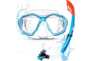 Two Bare Feet PVC Snorkel and Mask Set for (Adults) – Premium Anti-Fog Diving Gear with Adjustable Fit, Leak-Proof PVC Snorkel, Perfect for Snorkelling, Swimming, Scuba
