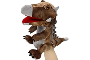 lilizzhoumax Dinosauro Anchilosauro Peluche burattino a mano, Simulazione Animale Dinosauro Peluche, Simpatico gioco di ruolo, giocattoli interattivi per la prima educazione dei bambini