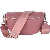 MIRROSI  Women's Bum Bag Genuine Leather Made in Italy Shoulder Bag Chest Bag Crossbody Bag 1 Bag & 2 Straps