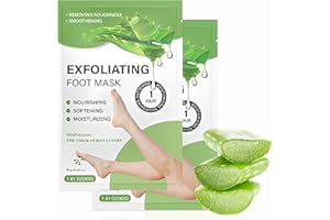 Tbeautfave Foot Peel Mask, Exfoliating Feet Mask 2 Pack, Aloe Vera Foot Mask Feet Hard Skin Remover Moisturising Socks Foot Exfoliator Peeling Foot Mask for Softening Foot Care