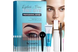 TULAMORIY Tinte Cejas,Tinte de Cejas y Pestañas 2 en 1,Kit de Colores para Cejas y Pestañas,Resultado Natural,10 Aplicaciones Rápidas y Fáciles para Principiantes,para Uso Doméstico de Salón,Marrón