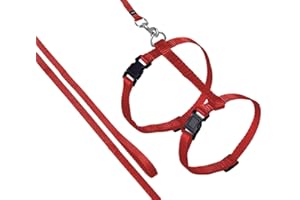 KARLIE Flamingo ARNÉS para Gatos + Correa ZIGGI Rojo 20-35CM 10M